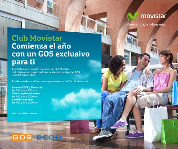 Venezuela: miembros del Club Movistar disfrutarán de horario exclusivo de  atención en el GOS de BECO - estamos en línea